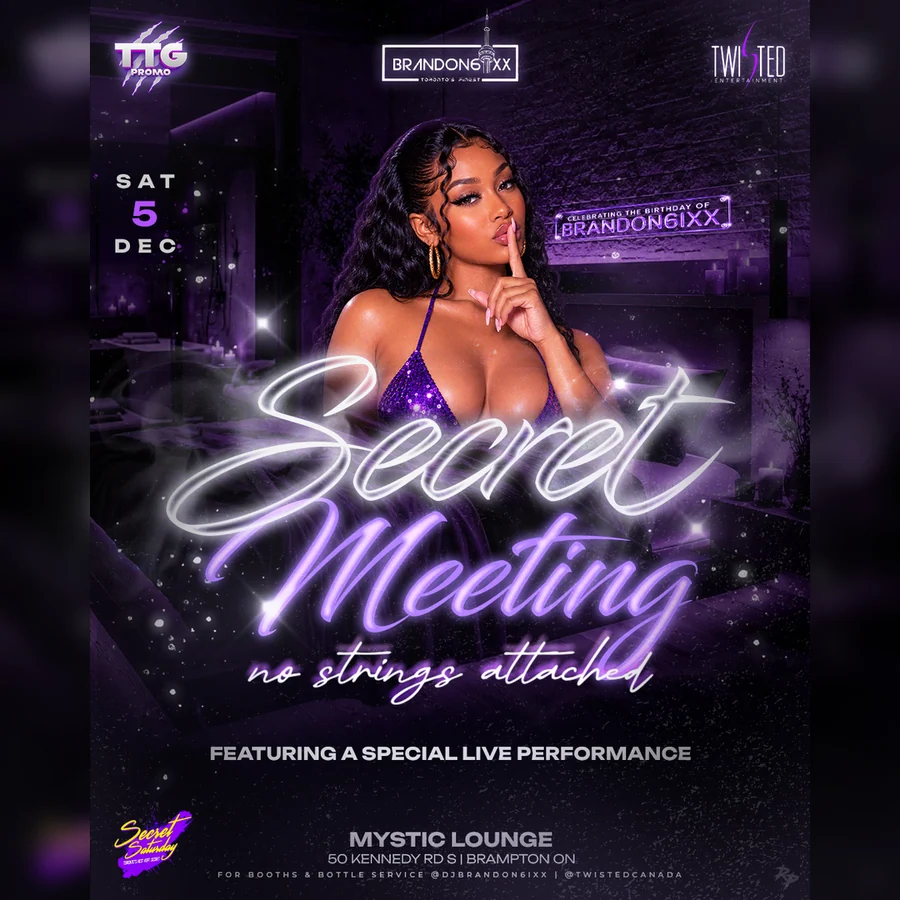 Secret Meeting | Special Guest Artist TBA | Sat Dec 5 | Mystic Lounge event flyer